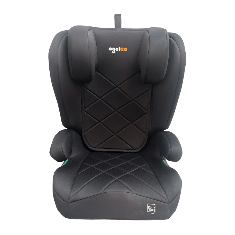 OG303B ISOFIX autóüléssel, 2. csoportos autóüléssel, Booster összecsukható, fekete dombornyomással
